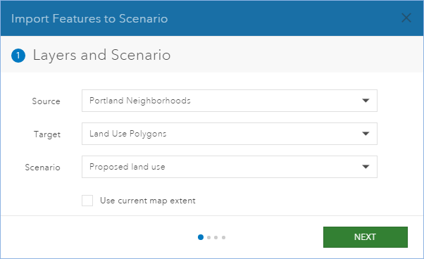 Import features to scenario